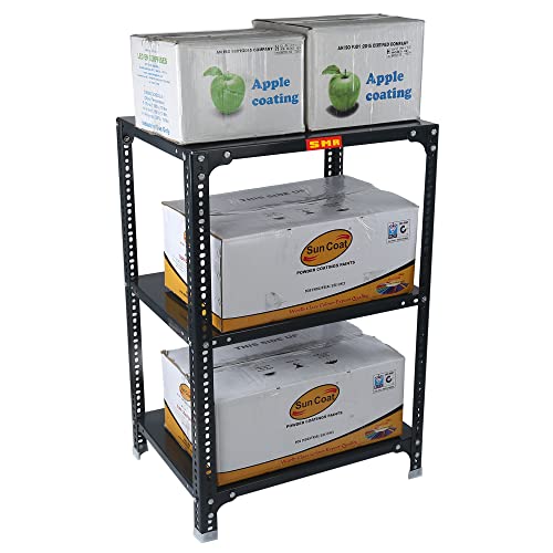 Image of SMR Prime CRC Sheet 24 Gauge Multipurpose Slotted Angle Rack with 3 Shelf For Home, Office & Industry - (24X24X18 In, 8.7 Kg | 16 Gauge Angle-Grey)