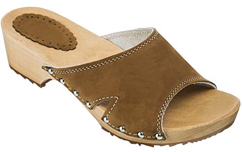 ESTRO Zuecos De Madera para Mujer Calzado Sanitario De Trabajo CDL04, Beige, 38 EU
