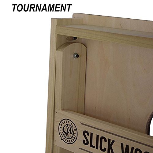 Slick Woody’s Ocean Reef Cornhole Set With 8 Cornhole Bags, Baltic Birch Plywood Tops For The Smoothest Flattest Playing Surface, Retractable Legs And Back Bounce Brace #TOP5
