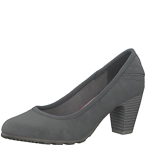 s.Oliver Damen Pumps Elegant Blockabsatz, Grau (Graphite), 40 EU