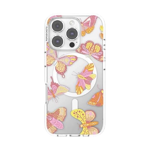 PopSockets iPhone 16 Pro Phone Case with MagSafe- Sunset Mariposa