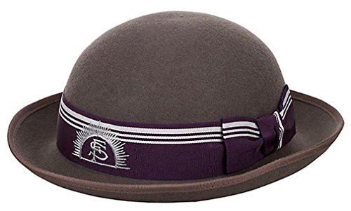 Chapeau d'école gris pour fille en feutre style panama taille unique