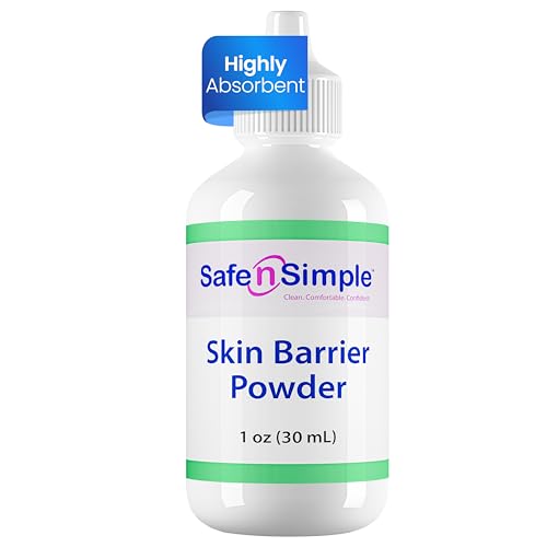 Safe n' Simple Stoma Skin Barrier Powder - 1 oz - Medicated Protective Skin Barrier Powder - Skin Barrier Protection Ostomy Powder Supplies - Stoma Adhesive Powder