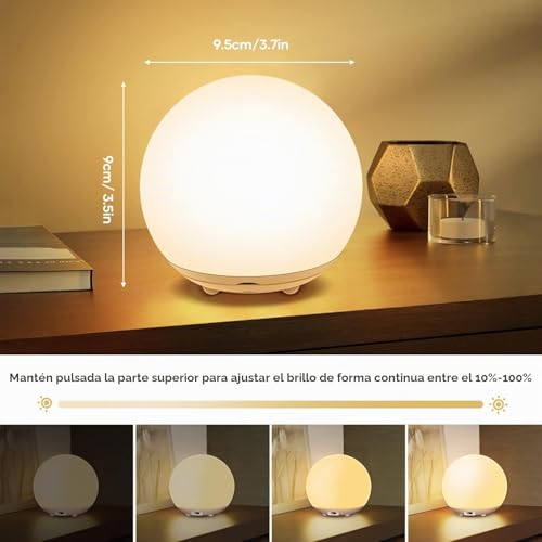 Miniatura 3 de Suright Luz Nocturna Infantil, Lámpara De Noche Recargable Por Usb, Luz Quitamiedos Para Bebé Con Luz Cálida Regulable Luz De 7 Colores, Interruptor Táctil,Temporizador Para Niños,Dormitorio, Regalo