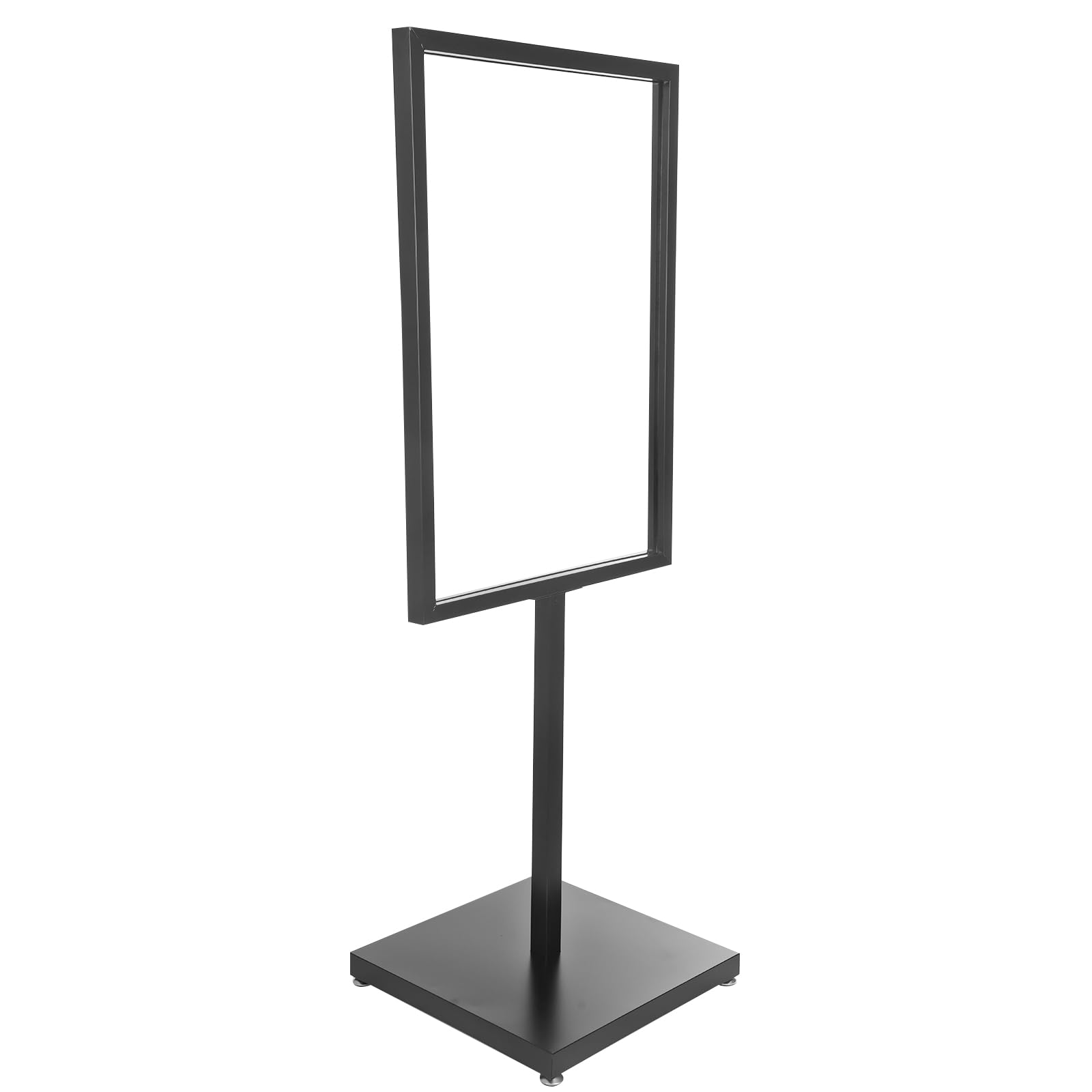 Soporte de metal de pie 65 x 90 cm, gran soporte para información con una altura de 160 cm, tope negro para carteles, publicidad, ventas, expositores, soportes publicitarios, soporte para pósteres