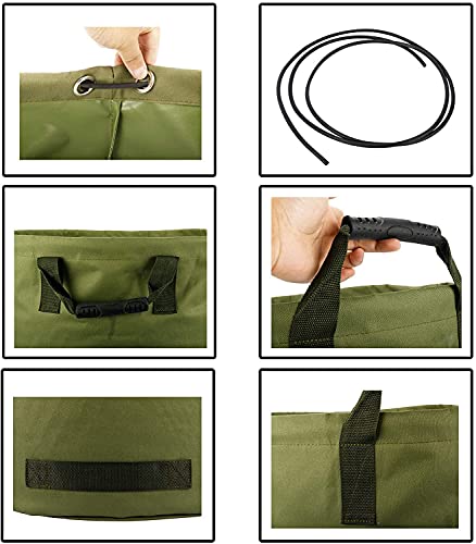 Hyddnice 2 Pack Garden Waste Bags,33 Gallons Reusable Yard Leaf Bag,Durable Canvas Lawn Bags Yard Waste Bags - H18’’, D22'' #TOP2