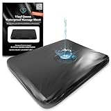 Black Vinyl Queen Waterproof Fitted Massage Bed Sheet with Side Pocket | Mattress Protector, Bed Cover for Nuru Massage - Oil, Water-Based, Silicone Safe | 60'' x 80'' + 15.7'' Deep Pocket