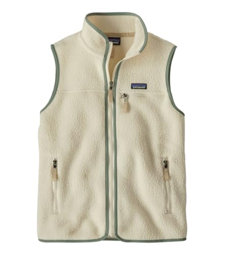 Patagonia Herren W's Retro Pile Vest, Natural W/Ellwood Green, L EU