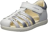 Piatto Geox B Sandal Alul Girl B, Sandali Bambine e ragazze, Bianco/Argento (White/Silver), 21 EU