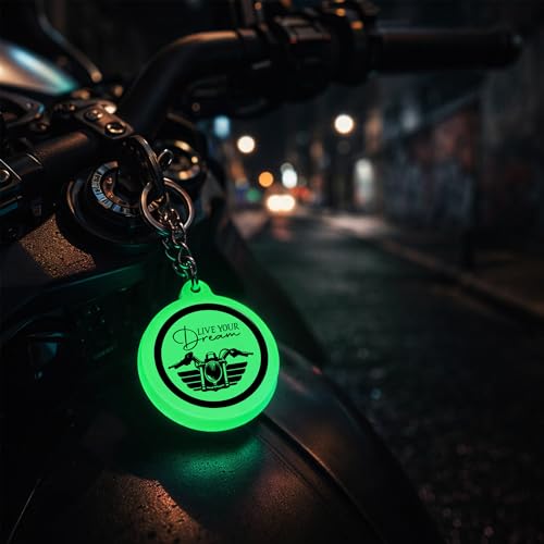 Image of Mi Glow Store Glow in Dark Keychain for Bike Men | Gift for Man | Bike Accessories | Charges in Light Glows in Dark | Key chain for Bike