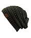 Unisex Trendy Warm Chunky Soft Stretch Cable Knit Slouchy Beanie Skully HAT20A-Dark Olive