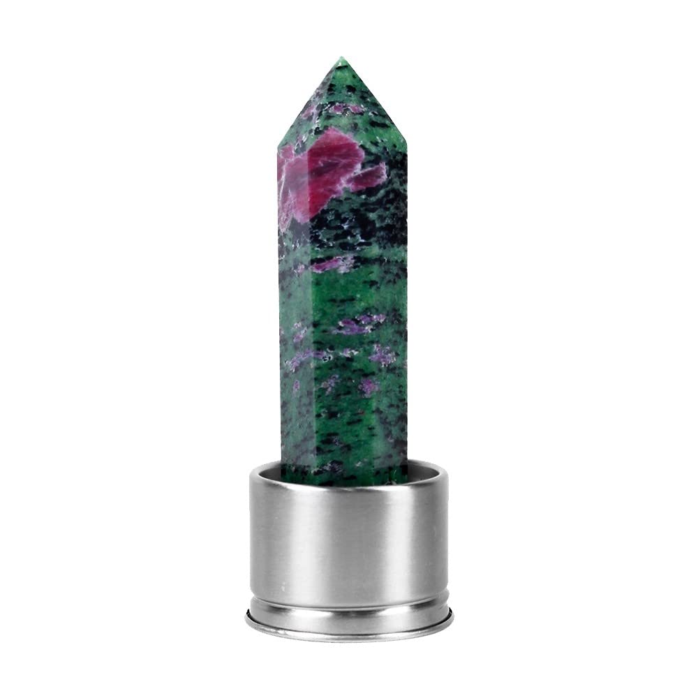 Bouteille en verre cristal épidote pure gourde luxe en bambou