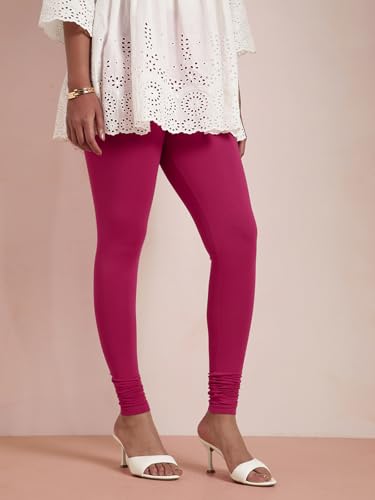 Image of TWIN BIRDS Tailored Cut and Classic Fit Super Stretchable Elastane Fabric Churidar Leggings for Women