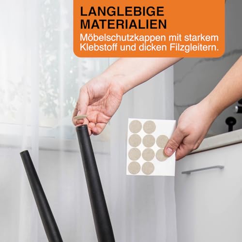 Hynec Premium Möbelschoner Filzgleiter Selbstklebend, Filzgleiter für Stühle, Bodenschoner für Stühle - 106 Teile, 7 GRÖSSEN, BEIGE, bodenschutz Stuhl