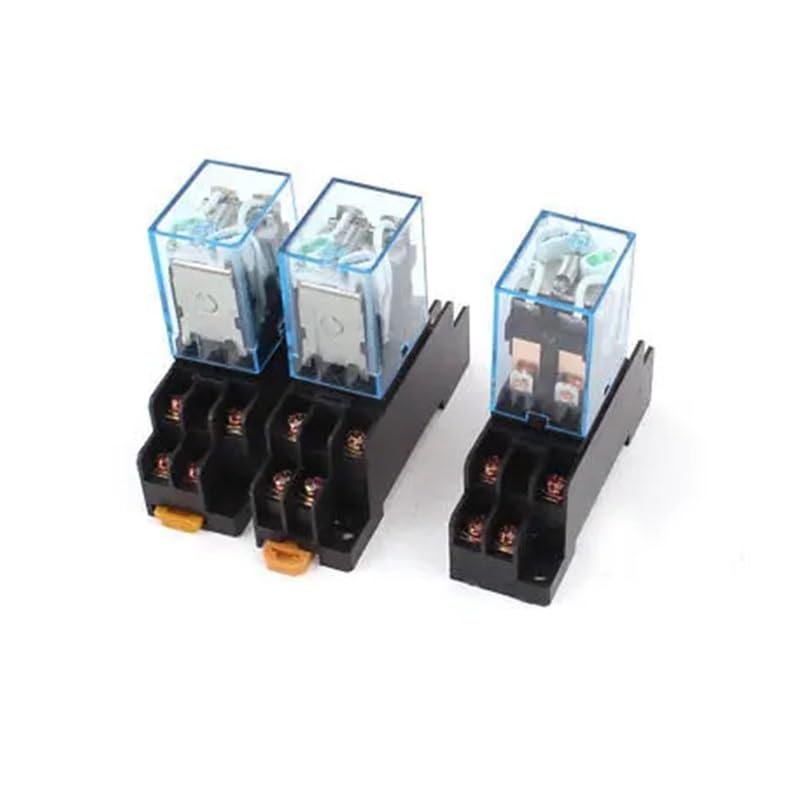 Relé de potencia electromagnético 12V con doble circuito DPDT e indicador LED verde 3 piezas