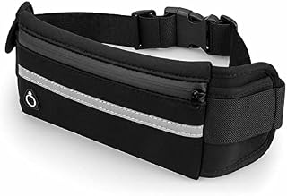 AQSERVICES| Running Belt, Unisex Waist Bag, Running Belt with Adjustable Elastic Waist Strap, Soft Running Pack and Pouch Belt, Perfect for Sports and Outdoors Activities., Black