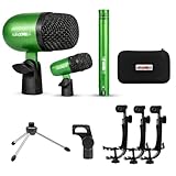 5 Core Conga Mic Snare Tom Set Professional XLR Cardioid Unidirectional Condenser Instrument Microphone Kit Green - CONGO 2 GRN