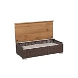 greemotion Rattan-Lounge Bahia Lanzarote, Sofa & Bett aus Polyrattan & Akazienholz, 2er Garten-Sofa mit Stahl-Gestell, Daybed zweigeteilt, braun - 7