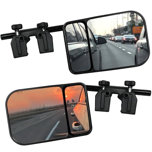 VenxyKod Towing Mirrors with 360° Rotation, Wide-Angle Lens Side Mirror Extenders, Universal Clip-On Design for Safe Towing, Tow Mirrors for Car Truck RV SUV Trailer(Update 1Pair)