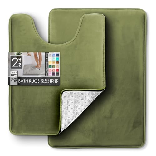 Clara Clark Bathroom Rugs, Velvet Memory Foam Bath Mat, Non-Slip Bath Rugs, Machine Wash, Dries Quickly, Ultra Soft Plush Bath Mats for Bathroom, by Clara Clark - Image 2