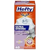 Hefty Ultra Strong Tall Kitchen Trash Bags, Lavender & Sweet Vanilla Scent, 13 Gallon, 40 Count