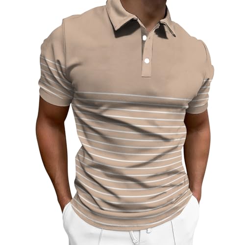 Polo en tricot pour homme casual t-shirt d'été à manches courtes avec boutonnière
