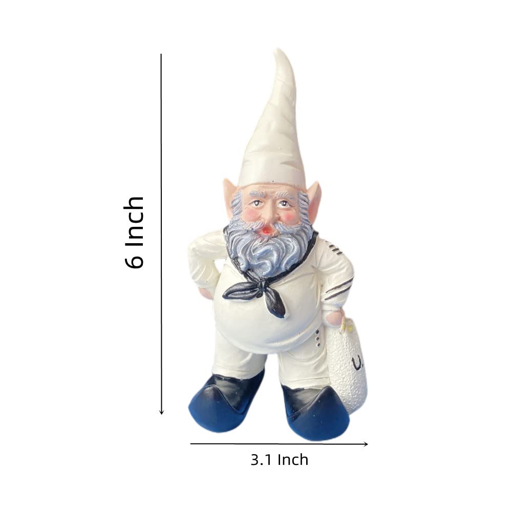 Granatowy marynarz, statuetka krasnala ogrodowego, figurka krasnala statku na trawnik, ozdoby do wnętrz lub na zewnątrz, dekoracja bożonarodzeniowa, prezent urodzinowy