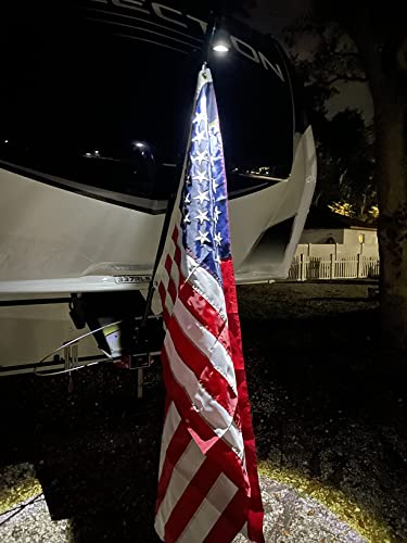 Guladus Solar Flag Pole Light,100% Flag Coverage Flagpole Light W/Super Bright Pc Crystal Led Fits 1-1.5''Flag Pole,Ip65 Waterproof&360 Degrees Of Flag Illumination Ground House Outdoor Landscape #TOP5
