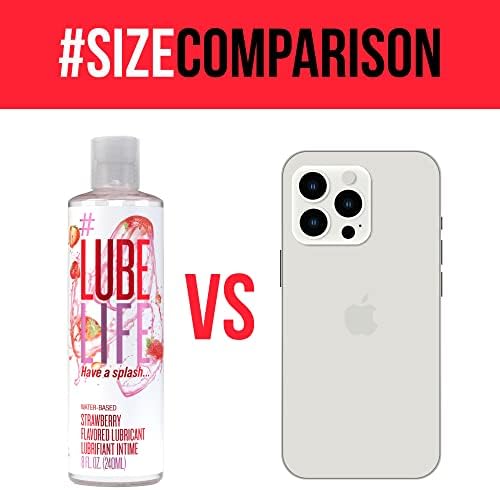 Lube Life Water-Based Strawberry Flavoured Lubricant, Personal Lube for Men, Women and Couples, Made Without Added Sugar, 8 Fl Oz (240 mL) — view 3