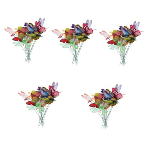 DOITOOL 90 Piezas Estatuilla De Mariposas Estacas De Jardín Decorativas Estacas De Plantas Árbol De Ficus Estacas De Colibrí En Un Palo De Polivinilo 3D