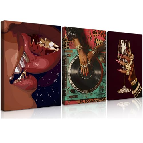MHUNFDHNOLZ 3 Piece Black Girl Wall Art – Afrocentric Glam