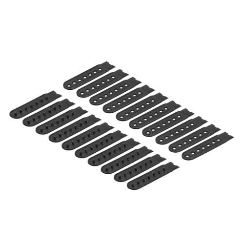QUARKZMAN 16 Paare Snapback Riemenabdeckung, 7 Löcher Kunststoff Verstellbare Hut Snap Schnalle Ersatz für Mützenreparatur (Schwarz)