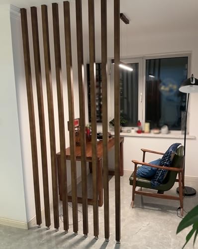 Separador de ambientes de listones de madera, partición decorativa que ahorra espacio para cubículos, hoteles y salones de belleza