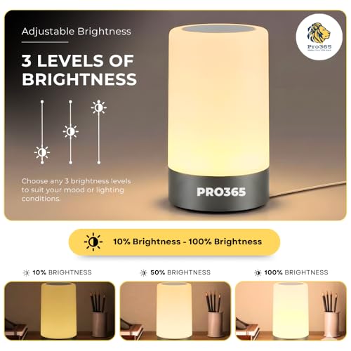 Image of PRO365 Touch Lamp | Short Press 3 Light Modes | Long Press Multiple Brightness Levels | Ideal for Small Lamps, Kids Area, Emergency Situations, Cars, Reading
