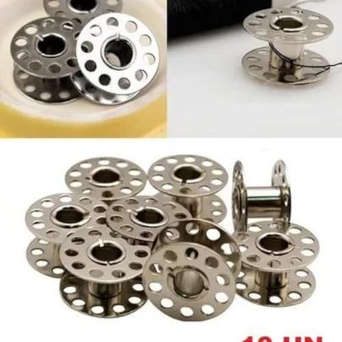 LANMAX Kit de 10 Bobinas de Metal Alta para Máquina de Costura Doméstica - 1222
