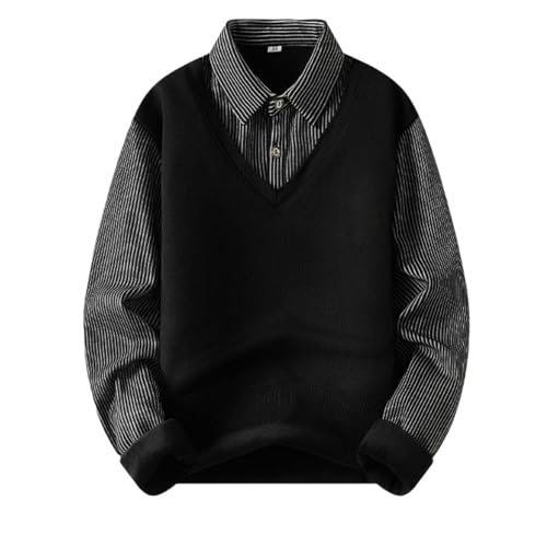 Pull en tricot pour homme en fausse peluche chaude pour l'automne et l'hiver