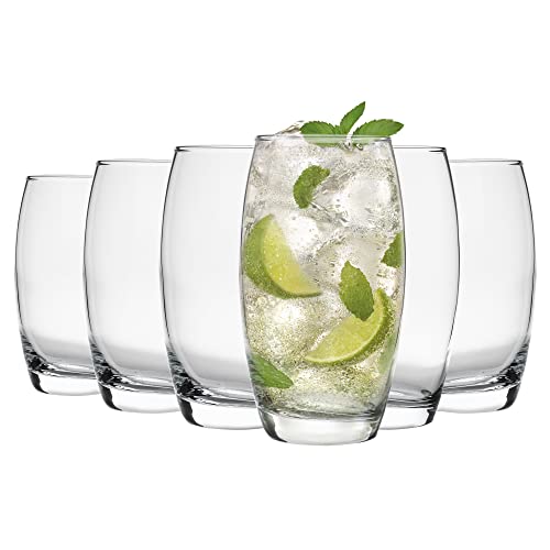 6x-510ml-Hiball-Glasses-Tondo-Range-Modern-Highball-Cocktail-Juice-Water-Tall-Drinking-Tumblers-Dishwasher-Safe-By-Argon-Tableware