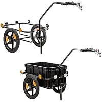 Zelsius Fahrradanhänger Transport | 68 Liter | Transportwagen, Fahrradwagen, Handwagen | Anhänger für Fahrrad, Lastenanhänger mit Kunststoffwanne | Transportanhänger, Transportbox, Radanhänger – Ansicht 5