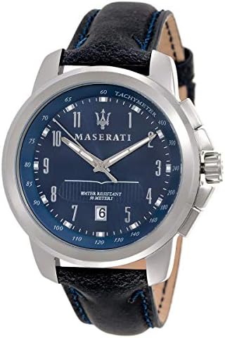 Maserati Successo Men's Blue Dial Leather Band Watch - R8851121003: Buy  Online at Best Price in UAE - Amazon.ae