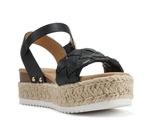 Image of Soda CLIP ~ Women Open Toe Ankle Strap Platform Espadrille Sandal