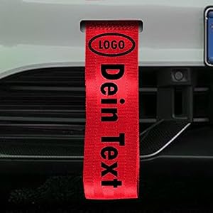 Wunschtext Abschleppschlaufe Abschleppseil Rallye Tow Strap
