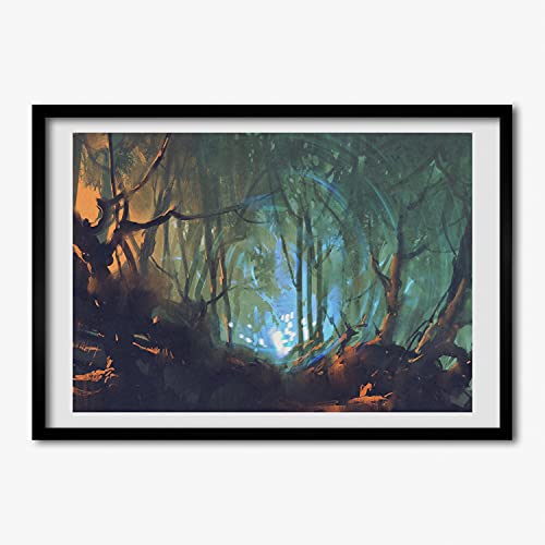 Cadre photo 70x50 cm forêt mystique Tulup pour habiller un mur vide