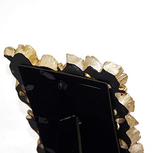 Huidao Resin Picture Frame 4X6 Vintage Ginkgo Leaves Vertical Decorative Picture Photo Frame Stand Holder For Home Office Bedroom Table Desk Display (Gold) #TOP4