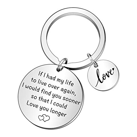 QMVMV Lover Keyrings Valentines Key Ring Love Couple Keychain Gift for Him Her Wife Husband Boyfriend Girlfriend Cover