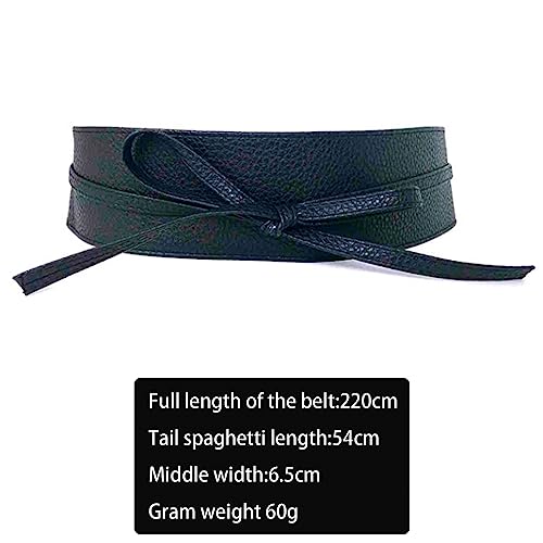 Women Faux Leather Waist Belt, Black Belts for Women Dresses, Fashion Wrap Around Obi Belt2