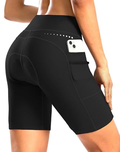 Women’s padded bike shorts with 4D padding and 4 pockets