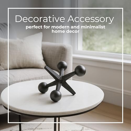 Objeto Decorativo Negro de Metal Jacks, Escultura Abstracta Moderna miniatura 5