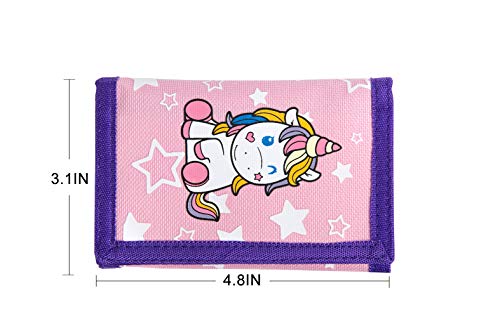 Image of Trifold Canvas Outdoor cartoon Wallet for Kids - Unicorn