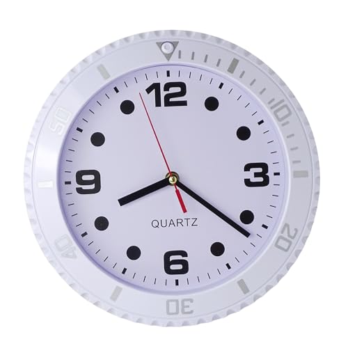 Wall Clock Clock Silent Wall Clock Quartz Battery Wall Clock Modern Wall Clock Suitable for Living Room, Bedroom, Office (White)