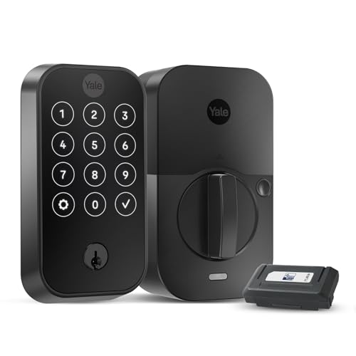 Yale Assure Lock 2 Deadbolt, Black Suede Keyed Smart Entry Door Lock with Z-Wave Connected Touchscreen Keypad for Code Entry and Remote Access, YRD420-ZW2-BSP